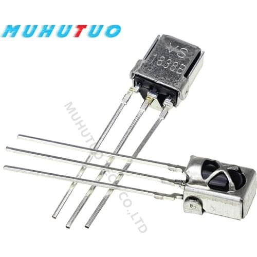 10PCS VS1838B receiving head HX1838 universal integrated infrared receiving head receiving tube with shielding