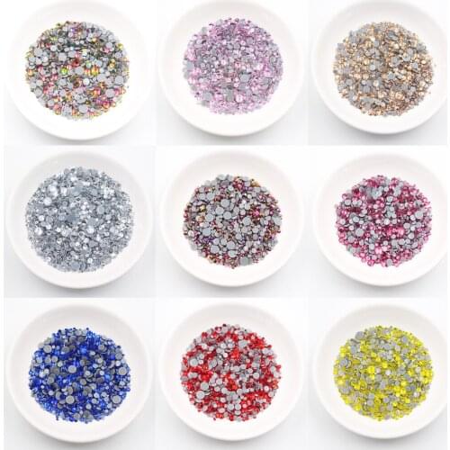 AAAAA Clear AB Pink Mix Sizes Crystal Hot Fix Rhinestone Glass Strass Hotfix Iron On Rhinestones For Fabric Garment