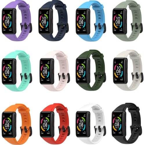 21mm TPU Watch Strap Band Wristband Soft Bracelet Replacement Watchband for Honor Band 6 Accessories