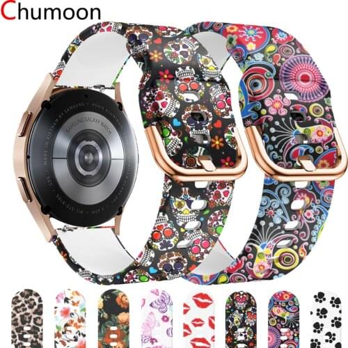 20mm watch strap for samsung galaxy active 2 3 40mm 44mm 41mm 42mm Printing Silicone Bracelet correa amazfit gts 2 mini Bip
