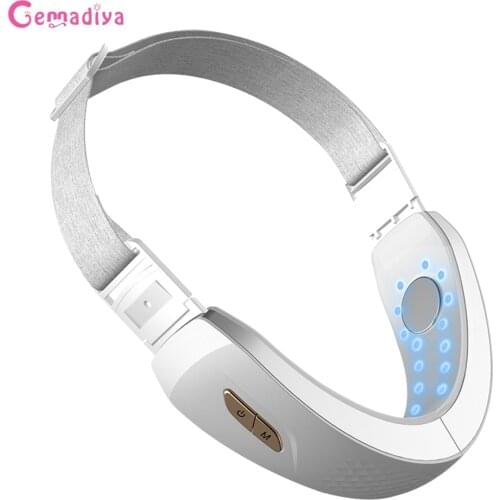 RF Microcurrent V Face Shaping Facial Massager Hot Compress Therapy V Line Face Slimming Device V Shape Double Chin Firm Lift Up