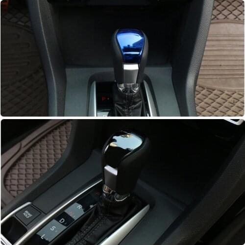 Auto Car Styling Stickers For Honda Civic 2018 2019 2016 2017 civic 10th Accessories Interior Gears Shift Knob Cover Stickers