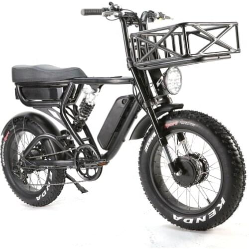 48v 750W Super Power Fat Tire Ebike LCD Display Lithium Battery Bafang Rear Drive Electric Bike Full Suspension Electric Bicycle