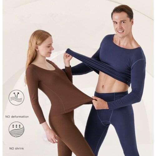 Thermal Underwear Sexy Ladies Clothes Winter Antibacterial Warm Intimates Long Women Shaped Sets Mans Thermal Underwear