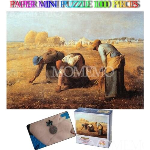 The Gleaners Mini 1000 Pieces Old Master Jigsaw Puzzle Paper Puzzle Adults Puzzles Toys World Famous Oil Painting Puzzles Toys