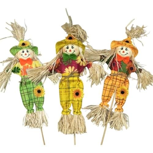 1PCS Autumn Fall Harvest Scarecrow Decoration For Garden Home Yard Porch Thanksgiving Halloween Decoration Party Supplies