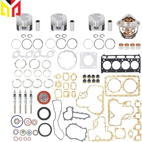 V2203-IDI Engine Rebuild Kit Overhaul Gasket PIston Ring Main Con Rod Bearing Glow Plug Thermostat For KUBOTA Excavator Tractor