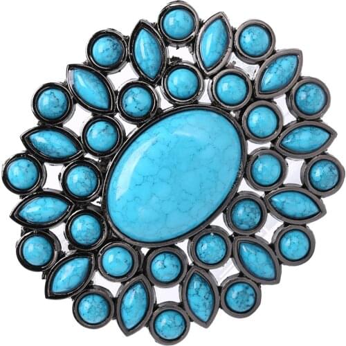 Vintage Blue Turquoise Beads Waist Belt Buckle Western Cowboy Cowgirl Indian Men Women