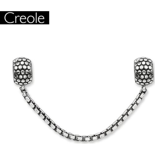 Punk Rivet Look Safety Chain Gift For Women & Men, Europe Style Rebel Jewelry 925 Sterling Silver Fashion Jewelry Heart