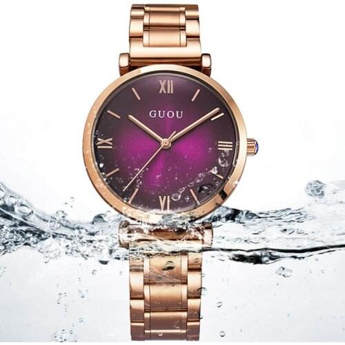 Fashion Luxury Brand Rose Gold Steel Or Leather Simple Girl Bracelet Watch Women Band Quartz-watch Ladies Wristwatch Reloj Mujer