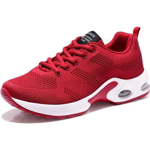Tennis Shoes for Women Fitness Sneakers 2019 New Arrival Female Soft Gym Sports Shoes White Red Women Trainers Athletic Shoes