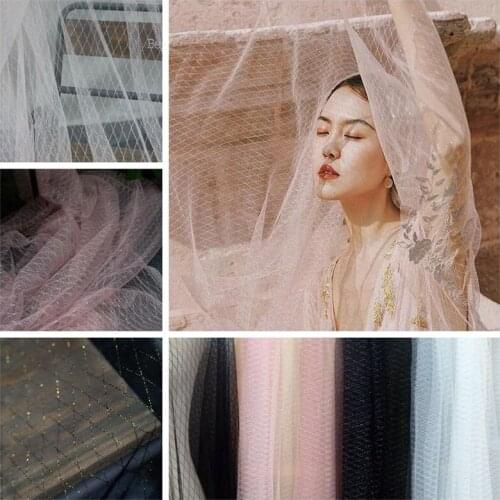 1Meter 150cm Wide Soft Diamond Mesh Net Lace Fabric DIY Clothing Base Shirt Bed Curtain Home Textile Decoration Tulle Fabric