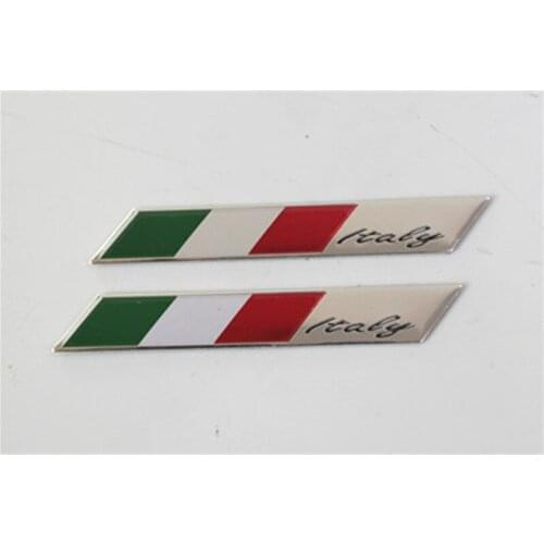 2Pcs 3D Italy Flag Car Stickers Fender Trunk Emblem Badge Sticker Motorcycle stickers