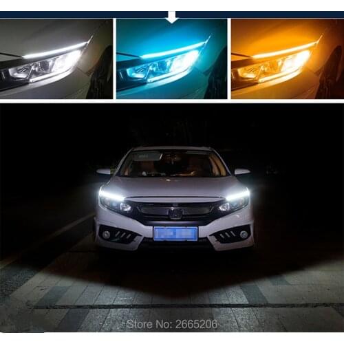 2PCS Car LED Ultrathin Daytime Running Light Signal Light stickers for SUBARU Forester Outback impreza Legacy XV accessories