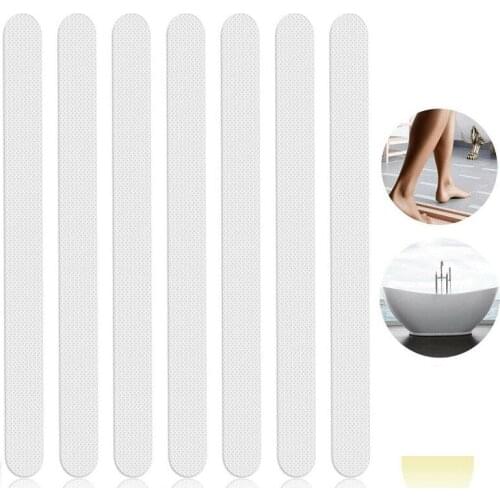 24pcs/bag Transparent Anti Slip Strips Bath Tub Shower Stickers Stairs Floor Bath Safety Strips Strong Paste Non Slip Strips