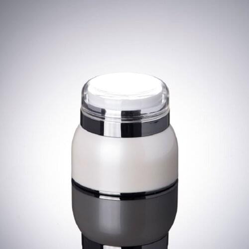 30g pearl white airless jar silver collar Transparent lid airless bottle cream jar for serum/cream/essence/moisturize packing
