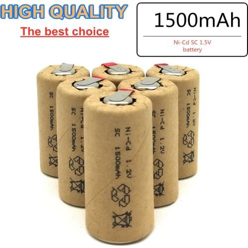 ZONE ONE 32PCS High quality battery, rechargeable battery, SC NI-Cd 1.2V 1500mah battery with tab forLED electric tools