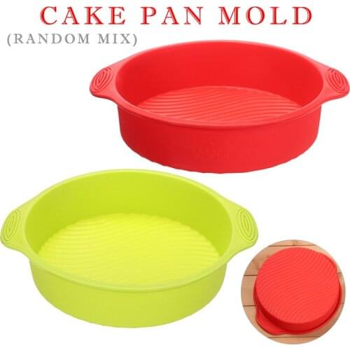 Large Round Silicone Cake Molds Non-Stick Can Baking Mold Pan Bakeware Tray Food-grade Flexible For DIY Cakes Random Color