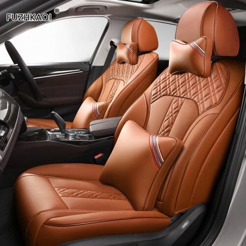 FUZHKAQI Custom Leather car seat cover For Volkswagen Passat Beetle Tuareg Tiguan Phaeton VW R36 Eos MAGOTAN Scirocco car seats