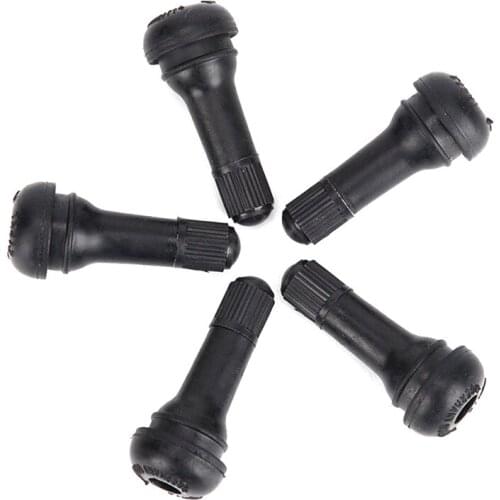 4PCs/set Black universal Valve Stems With Dust Caps with Caps Tyre Rubber Valves Car Chrome Tubeless Car Wheel Snap-in Tire