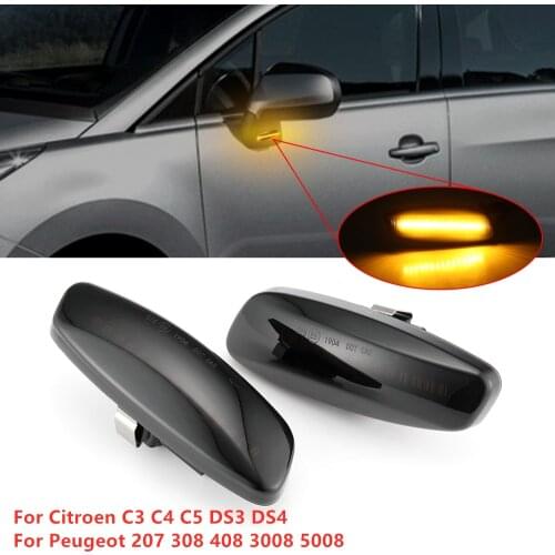 Dynamic LED Side Marker Light Turn Signal Light Sequential Blinker Light For Peugeot 207 308 3008 5008 RCZ BJ For Citroen C3 C4