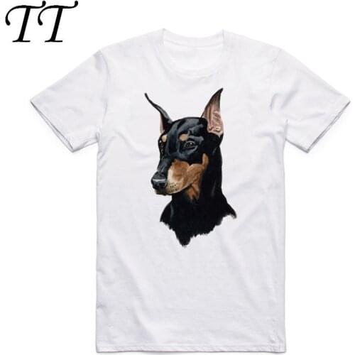 2019 Men Women Print Doberman Fashion T Shirt Summer Casual O Neck Short Sleeves Fashion Unisex T-shirt