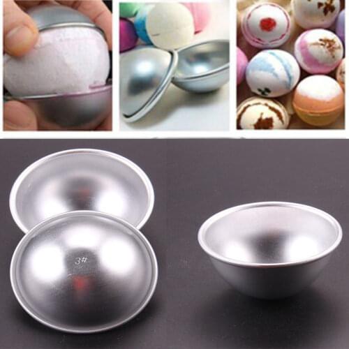 LINSBAYWU 2# Fashion 3D Aluminum Sphere Bath Bomb Cake Pan Tin Baking Pastry Ball Mold 1Pcs