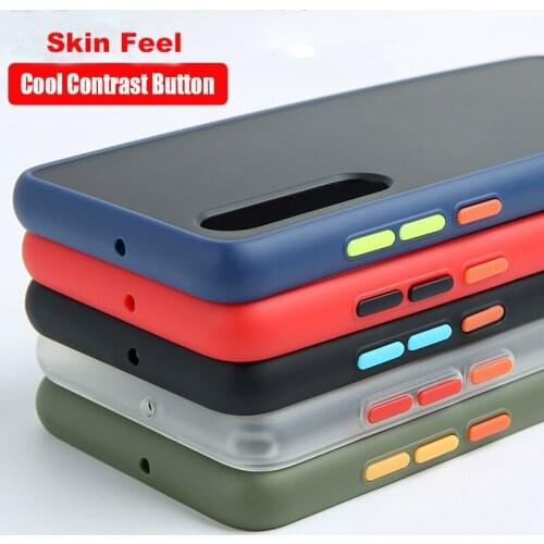 Matte Translucence Skin Feel Phone Case Samsung Galaxy J7 NXT Core Neo J5 J4 Prime J8 J6 Plus 2018 Contrast Color Button Case