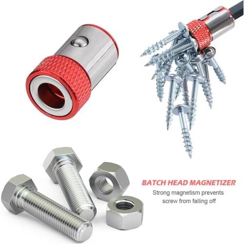 6.35mm Metal Hex Shank Electric Screwdriver Magnetizer Ring Removable Bit Screwdriver Head Plus Magnet Universal Hand Tool Parts