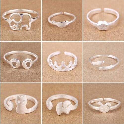Sasusp Fashion Ladies Cat Elephant Ring Adjustable Animal Rings For Women 2019 Party Daily Jewelry Best Friend Gift
