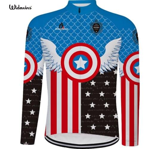 Captain Men Long Sleeve Cycling Jerseys Pro Fit Comfortable Sun-protective Road Bike MTB Top Jersey Spring Summer Jerseys 6558