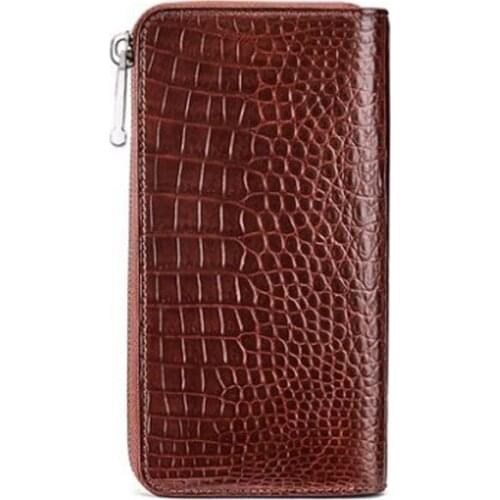 Gete new crocodile men bag men business long men wallet crocodile leather men clutch bags zipper wallet tide