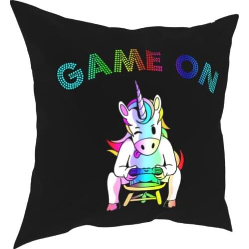 Unicorn Gamer Video game Controller pillowcases Living room Gift for young pillows Coverage Cool decorative pillows 45*45cm