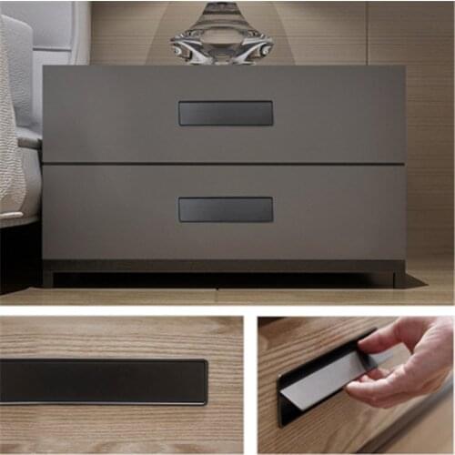 Nordic modern minimalist concealed embedded drawer stealth handle wardrobe concealed zinc alloy handle