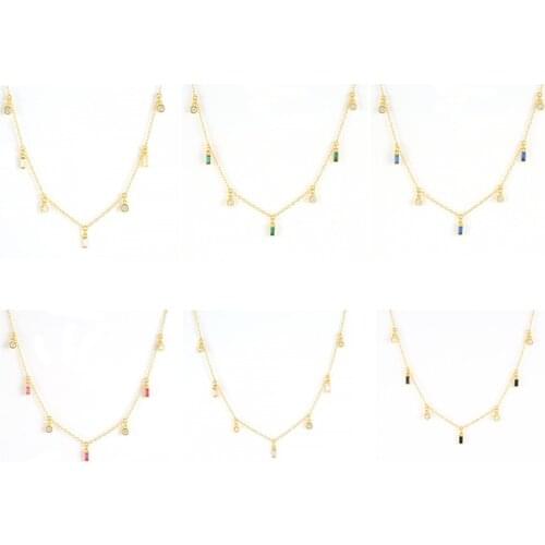 AIDE 925 Sterling Silver Green Zircon Necklace Pendan Jewelry Necklaces Women 2021 Chain Choker Clavicle Mujer Collares Bijoux