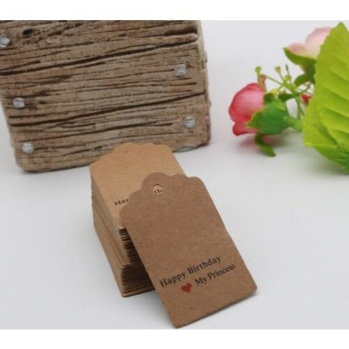 Handmade Gifts Tags Kraft Paper Labels 100pcs/lot 3x5cm For Cake Gifts Clothes Packaing Decoration Wedding Party DIY Price Label