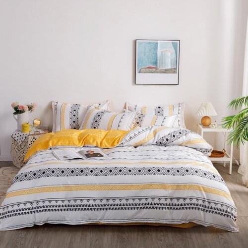 Bohemian Style Duvet Cover 220x240 Pillowcase 3Pcs,175x220 Quilt Cover,Extra Large,Yellow Pattern Bedding Set,Bed Sheet