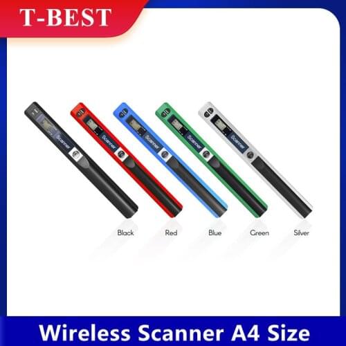 Portable Handheld Wand Wireless Scanner A4 Size 900DPI JPG/PDF Formate LCD Display for Business Document Reciepts Books Images