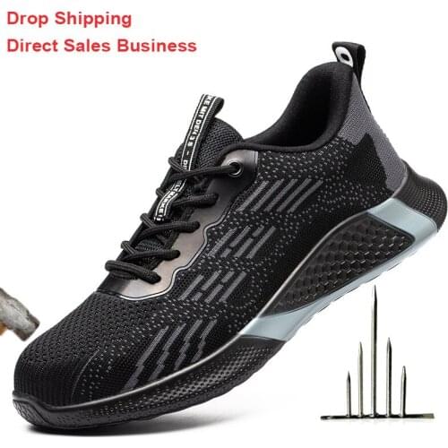 Indestructible Safety Sneakers Men Steel Shell Work Shoes light Ventilated And Puncture-Proof Work Boots Dropshipping