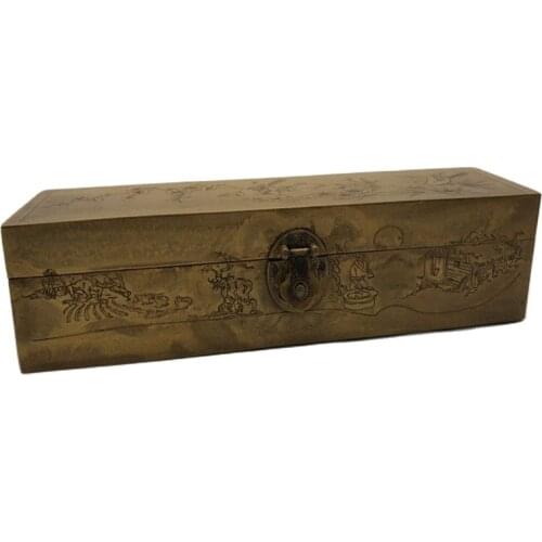 Chinese Old Copper Collection Pure Copper Jewelry Box