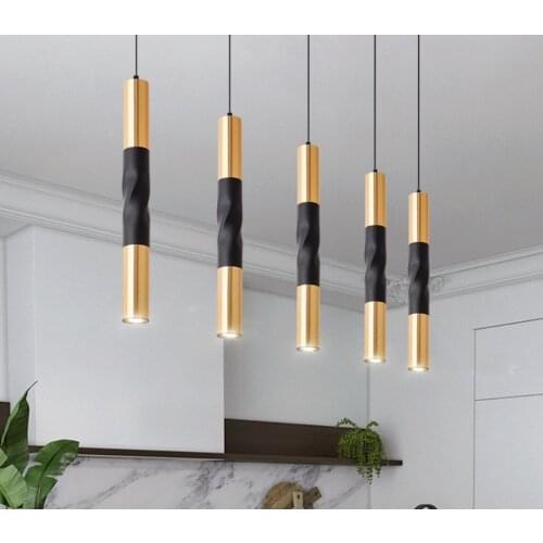 Nordic Pendant Dimmable Lights Hanging Lamp Kitchen Island Dining Room Shop Bar Counter Decoration Cylinder Pipe KitchenLights