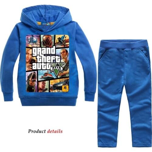 3-15Years Grand Theft Auto Gta V 5 Clothing Set Hoodie and Pants Set Toddler Boys Clothing Kids Tracksuit Sportsuit Outfit