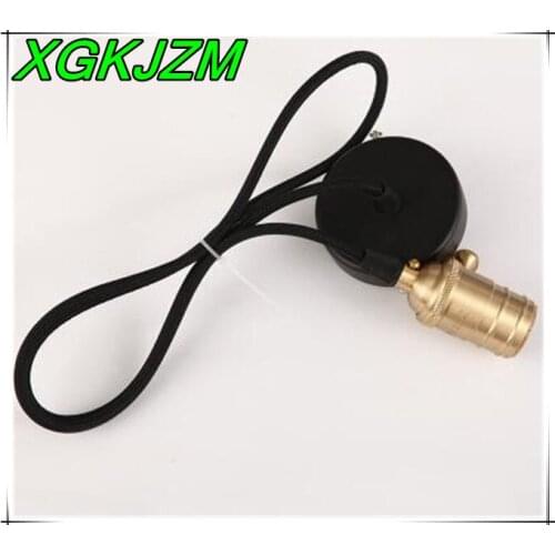 Loft Vintage Industrial Pendant Lamp Fabric Cable Celling Light copper Edison Lighting Lampholder Adjustable Length E27 Socket