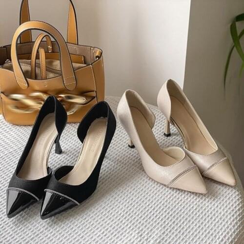 Womens High Heels, Elegant Wedding Shoes for Brides in Retro Style, Sexy Pointed Stilettos