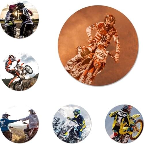 58mm Motocross Dirt bikes Icons Pins Badge Decoration Brooches Metal Badges For Clothes Backpack Decoration