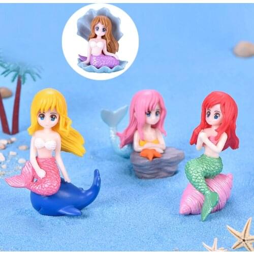 1 PC Mermaid Figurines Doll Micro Landscape DIY Aquarium Fish Tank Cute Little Mermaid Ornament Desk Craft Aquarium Decoration