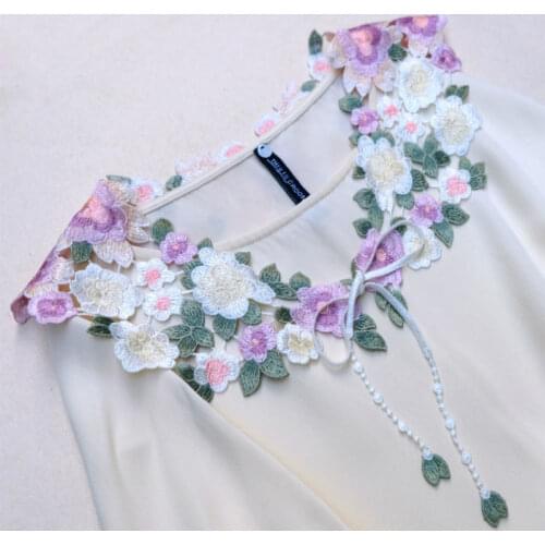 1pc Fashion Flower Collar Applique Embroidered Sew on Patches For Clothes Sticker Diy Decoration Repair High Quality Comfortable