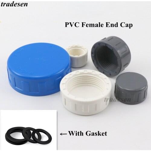 1Pcs 3 Color PVC Female End Cap Aquarium Fish Tank Drain Cap Hand Screwed Cap Garden Irrigation Pipe Connector Water Tube Cap