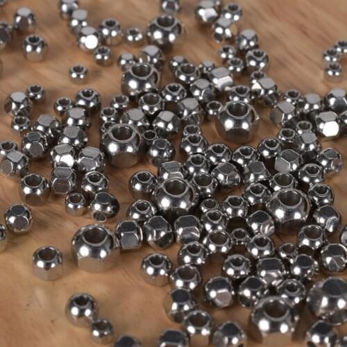 100-20Pcs 3/4/5/6mm Stainless Steel Metal Big Hole Beads Faceted Loose Spacer Beads For Jewelry Making DIY Bracelet Necklace
