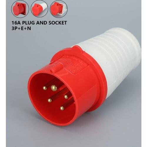 16A 5 Pin IP44 3P+E+N Industrial site Plug sockets 220~415V Male/Female Connectors waterproof Power ELECTRIC Plug & Sockets